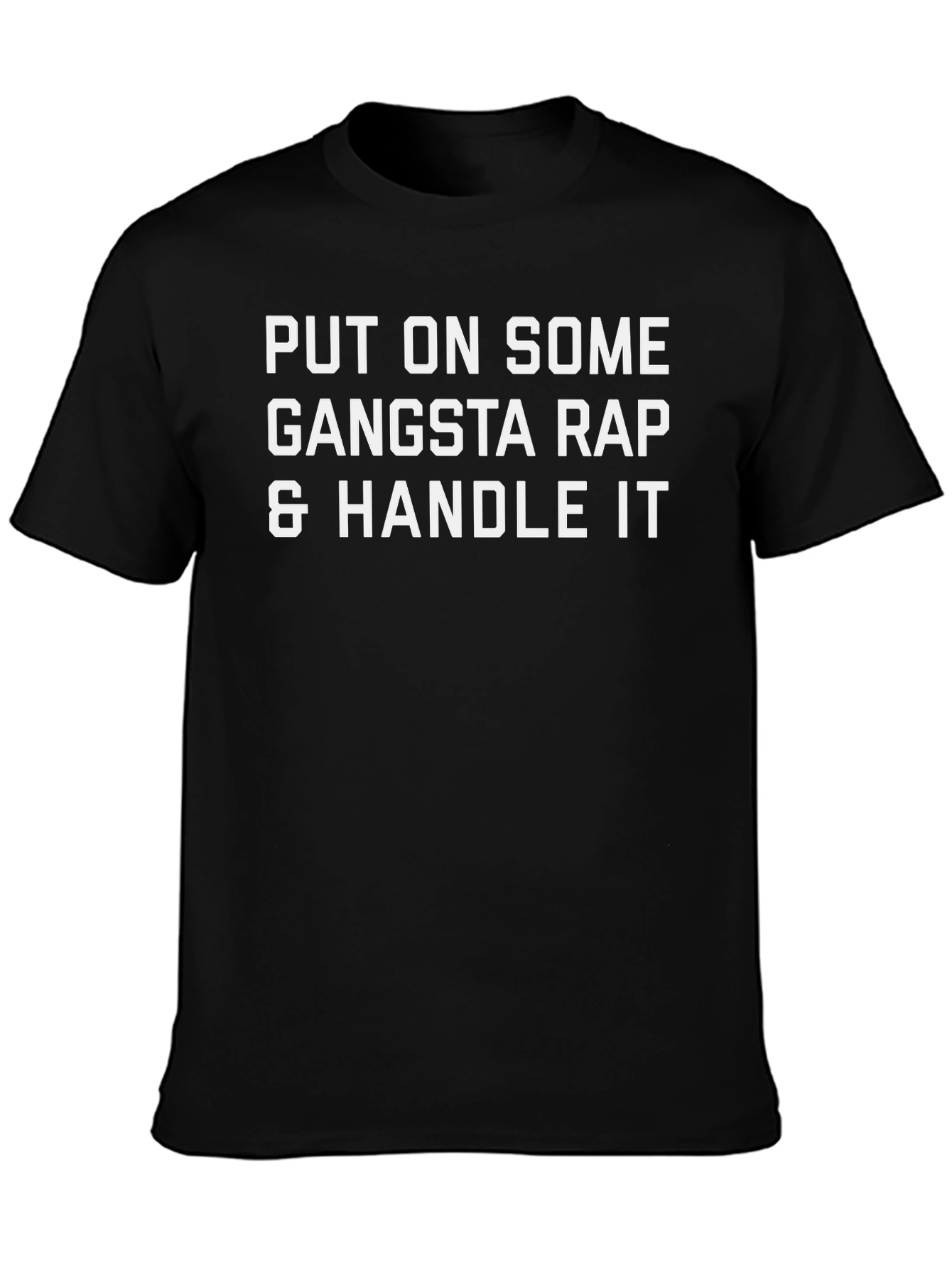 Camiseta Negra con Texto: Gangsta Rap