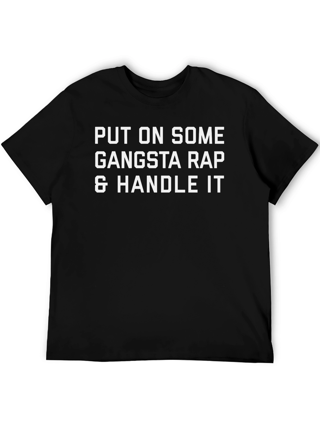 Camiseta Negra con Texto: Gangsta Rap