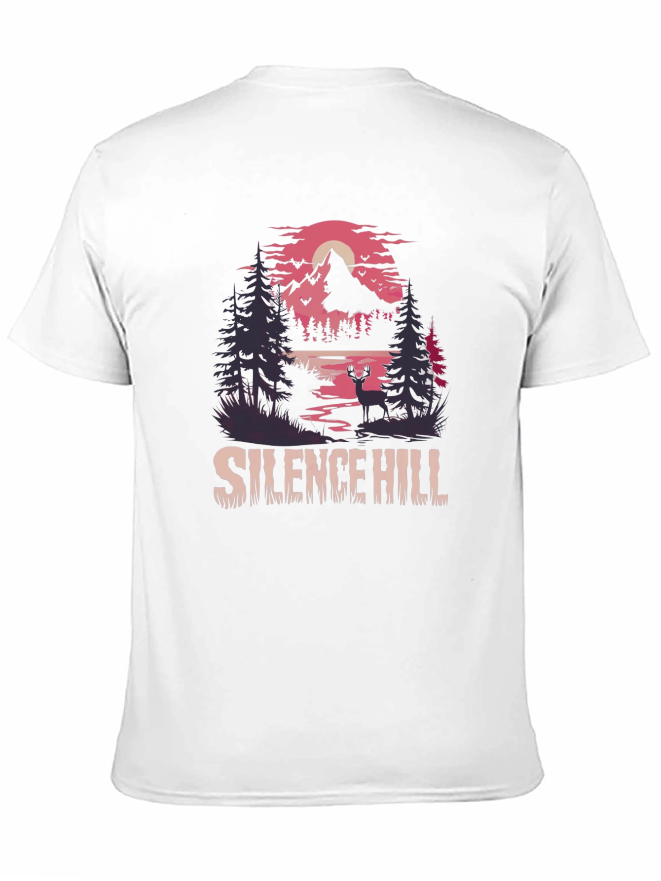 Camiseta Negra Silent Hill Estampada