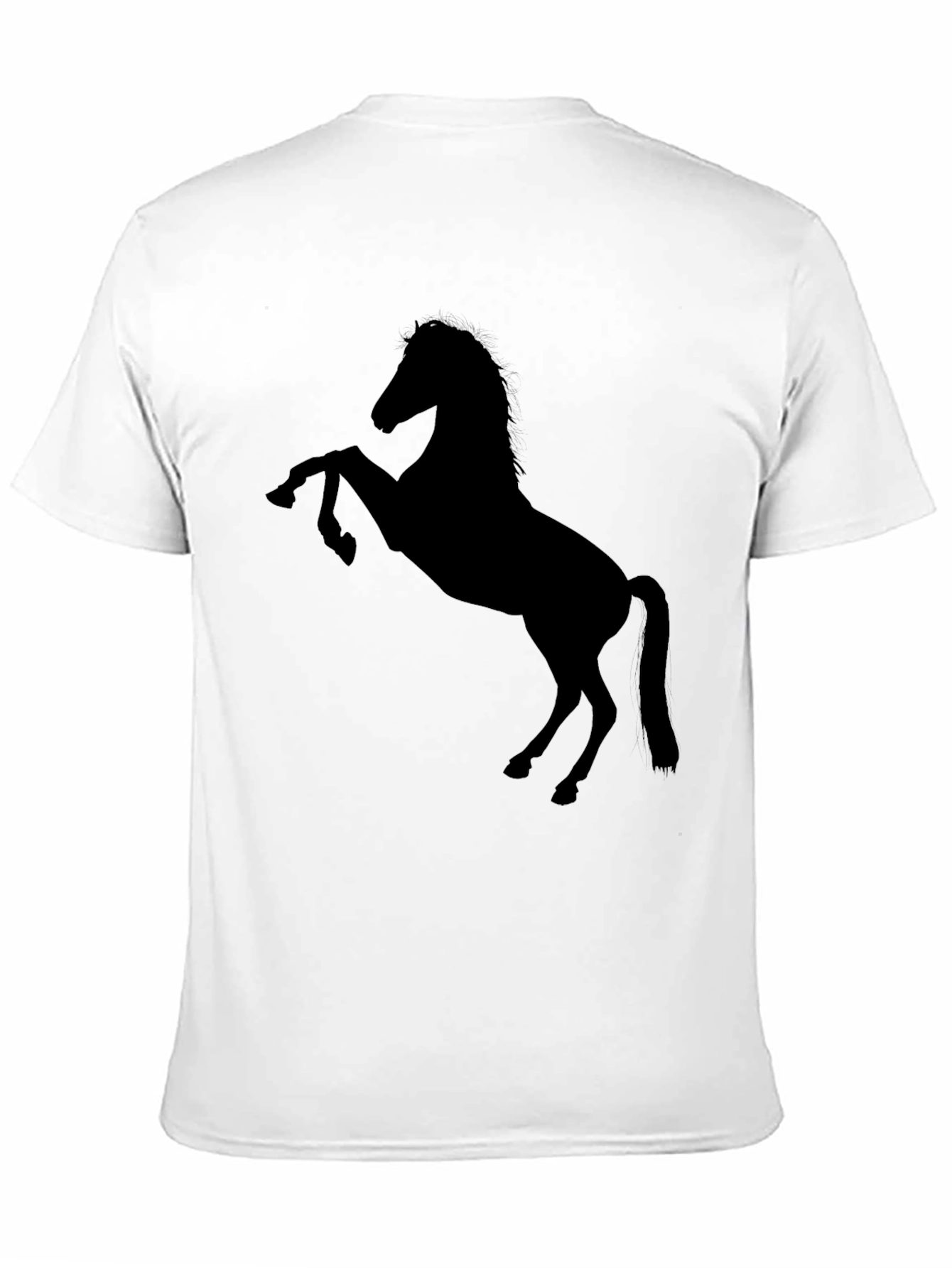 Camiseta Negra con Diseño de Caballo Salvaje