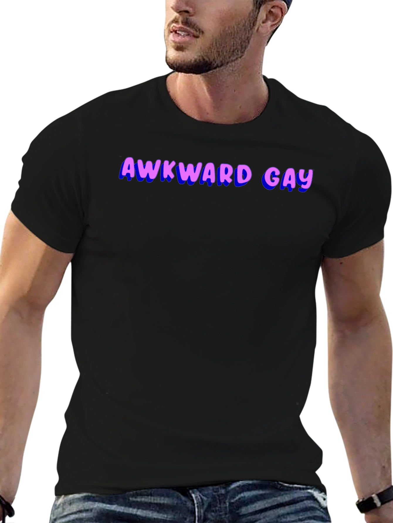 Camiseta Negra Awkward Gay