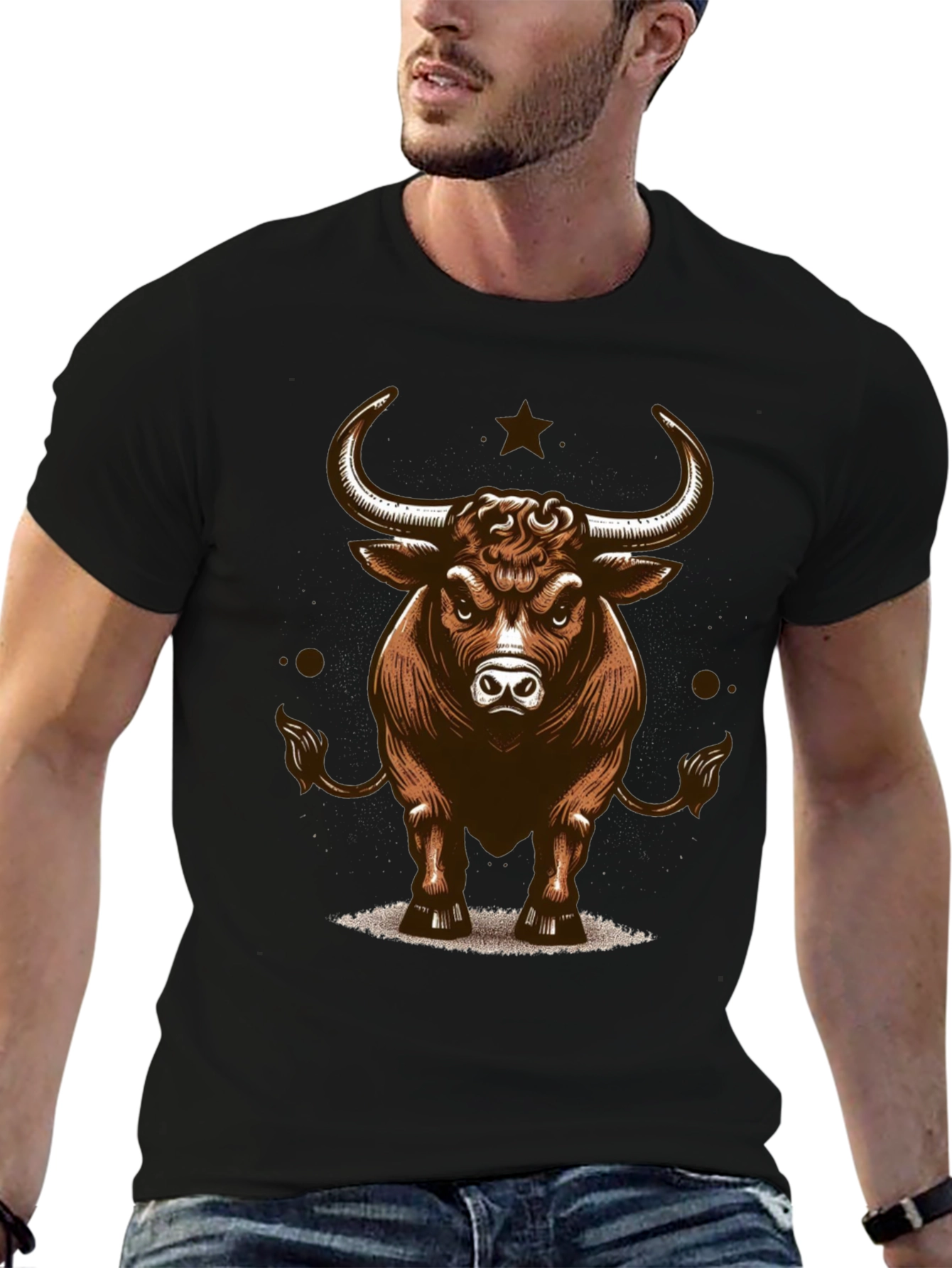 Camiseta Negra Toro Fuerte