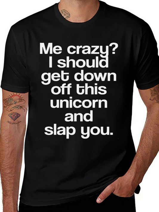 Camiseta Negra con Frase Divertida de Unicornio