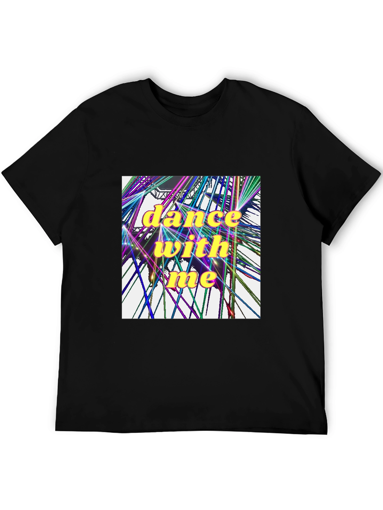 Camiseta Negra Dance With Me Diseño Abstracto