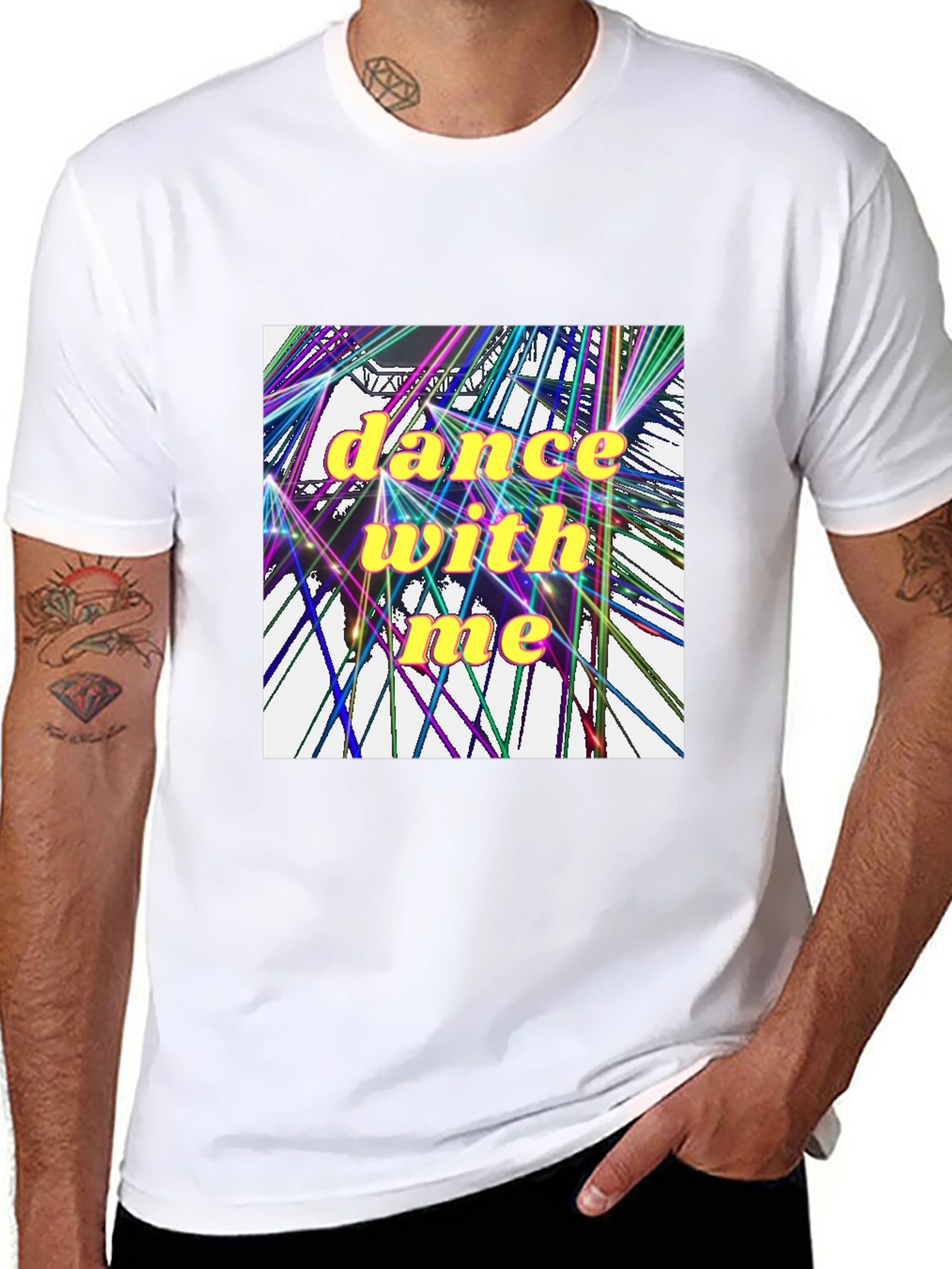 Camiseta Negra Dance With Me Diseño Abstracto