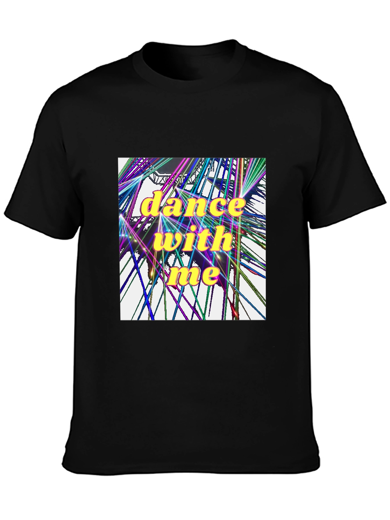 Camiseta Negra Dance With Me Diseño Abstracto