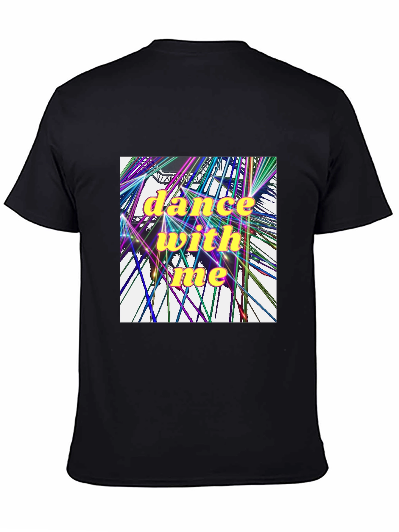 Camiseta Negra Dance With Me Diseño Abstracto