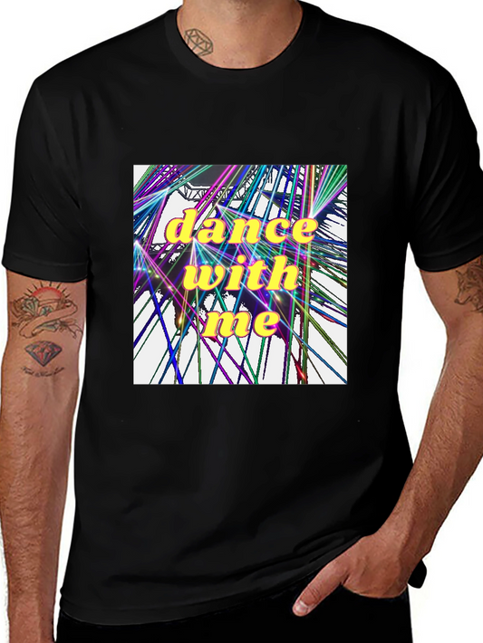 Camiseta Negra Dance With Me Diseño Abstracto