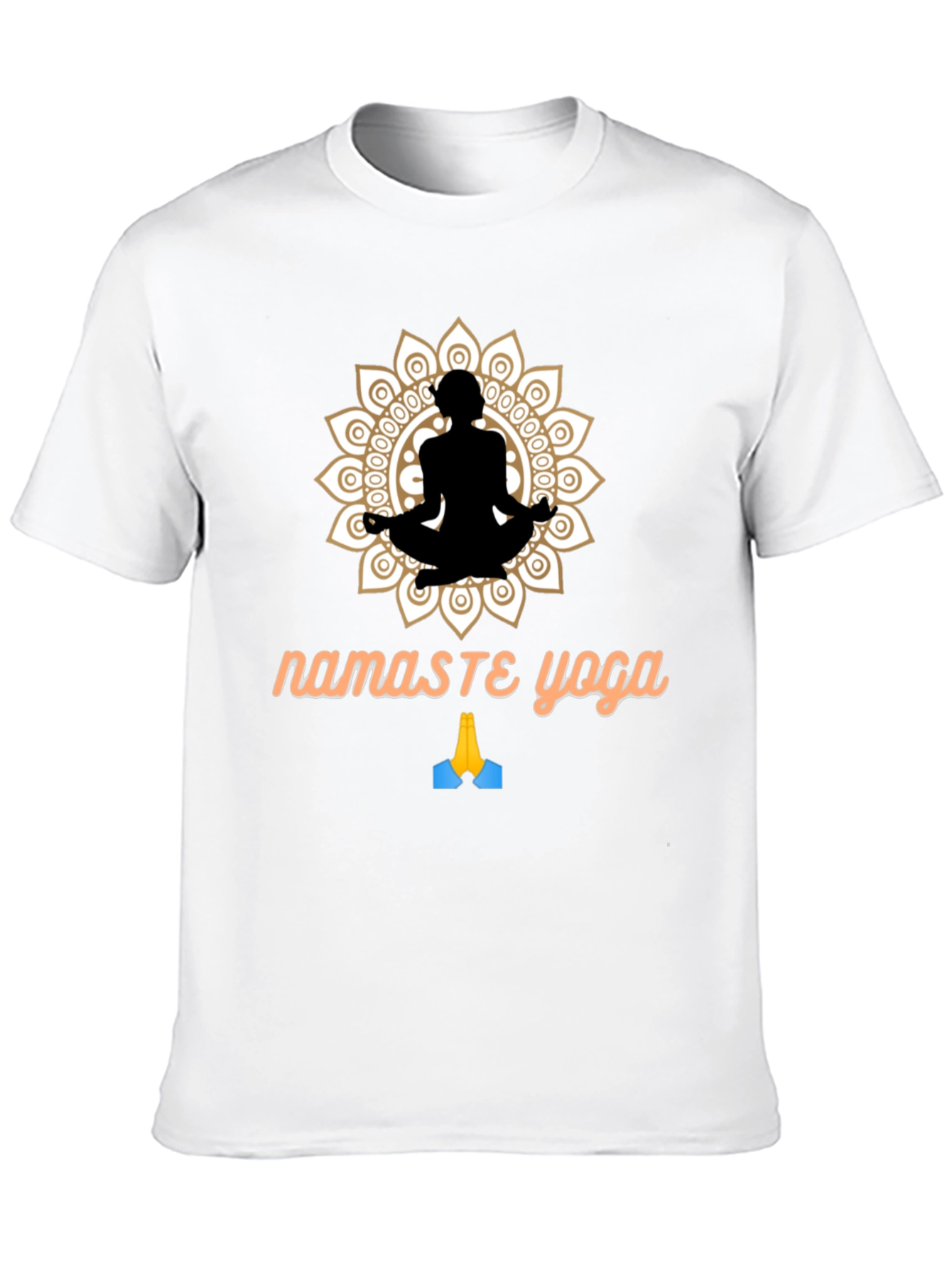 Camiseta Negra Namaste Yoga Diseño Mandala
