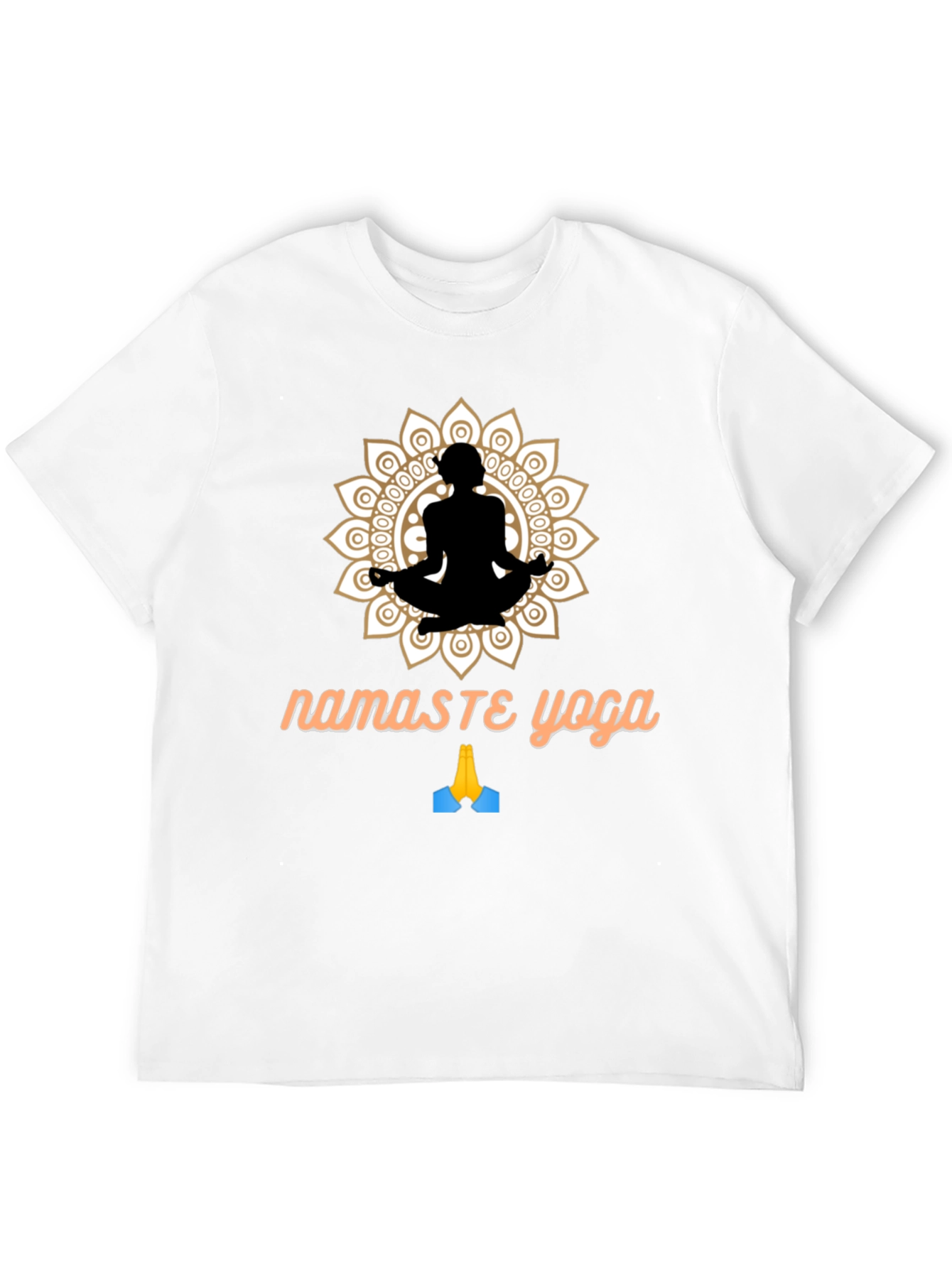 Camiseta Negra Namaste Yoga Diseño Mandala