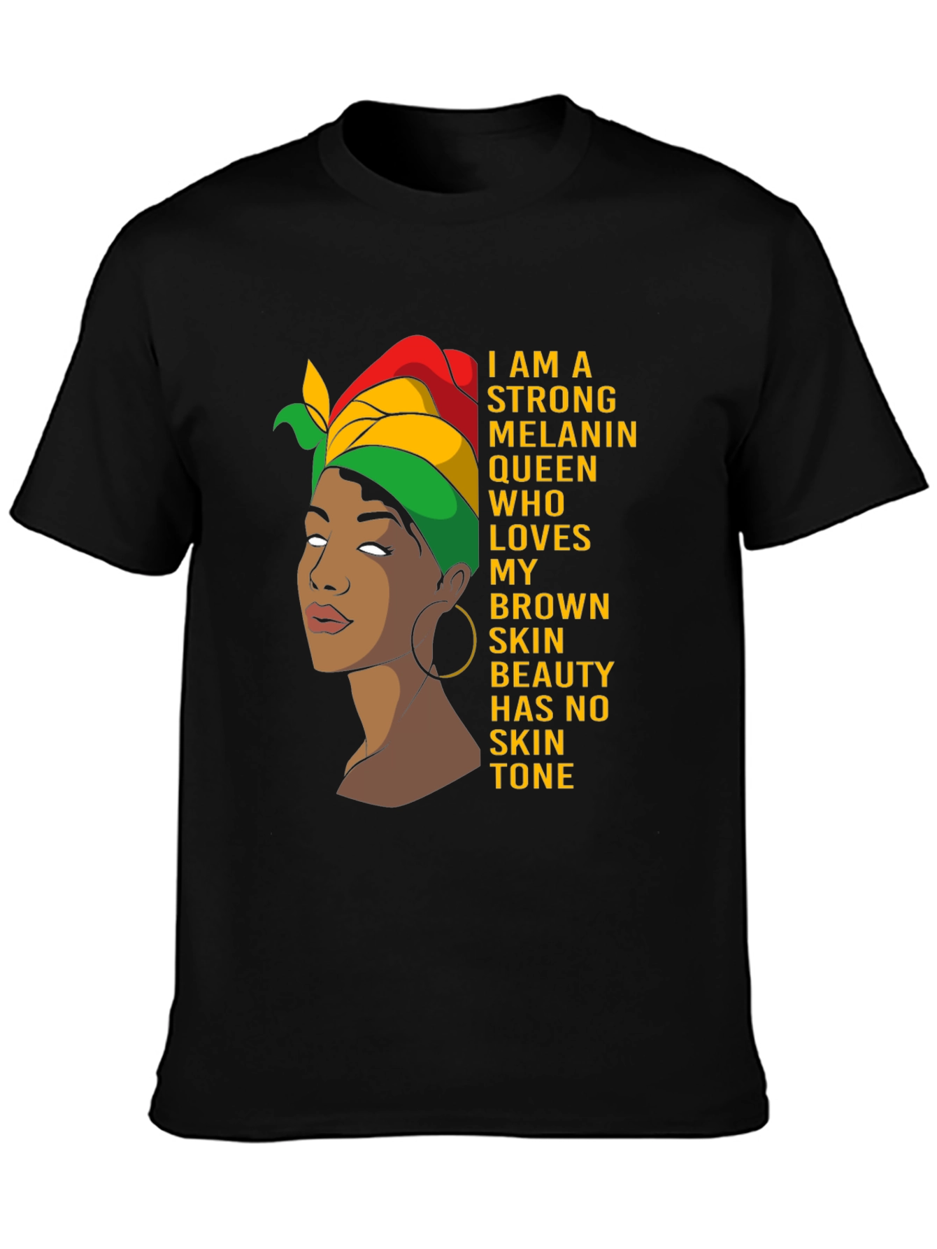 Camiseta Negra: Reina de Melanin Piel Morena Belleza
