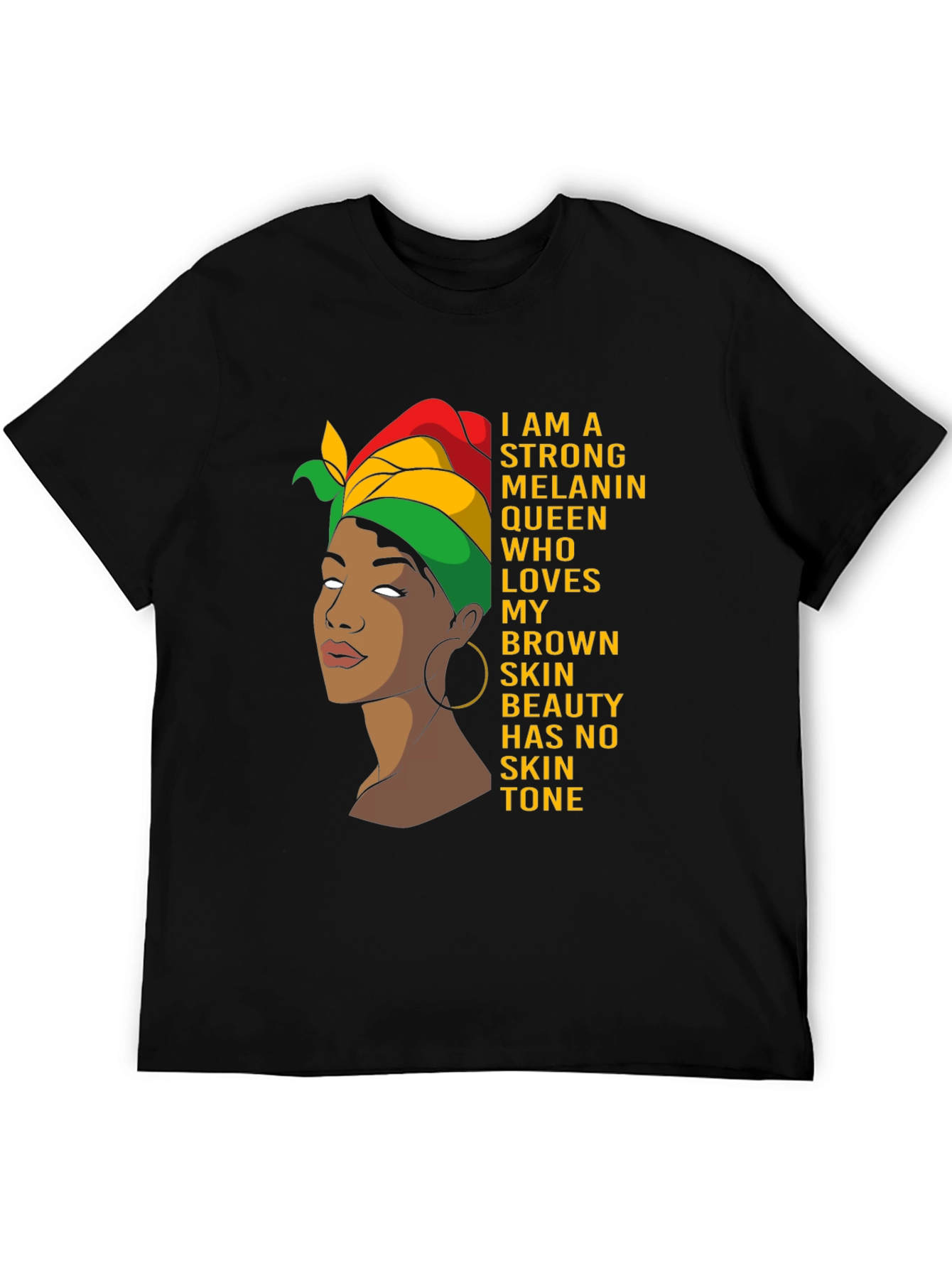 Camiseta Negra: Reina de Melanin Piel Morena Belleza