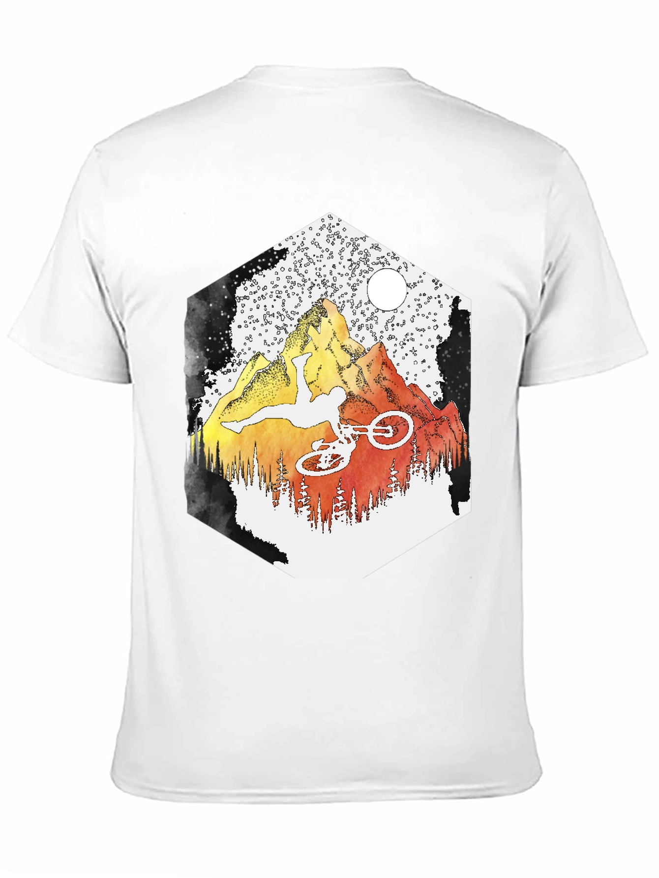 Camiseta Negra Montaña Bicicleta Extrema