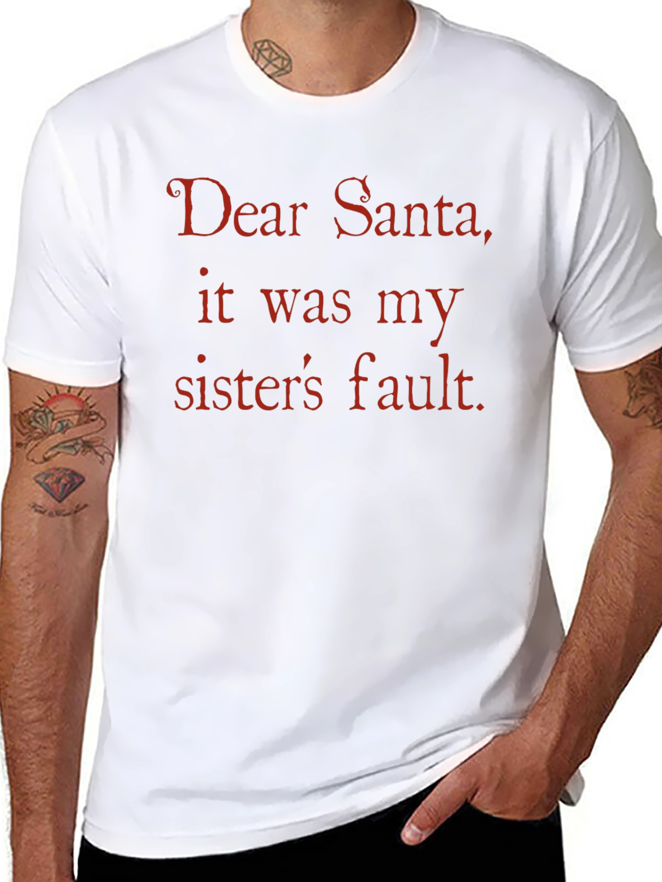 Camiseta Divertida: ¡Culpa a tu Hermana Querido Santa!