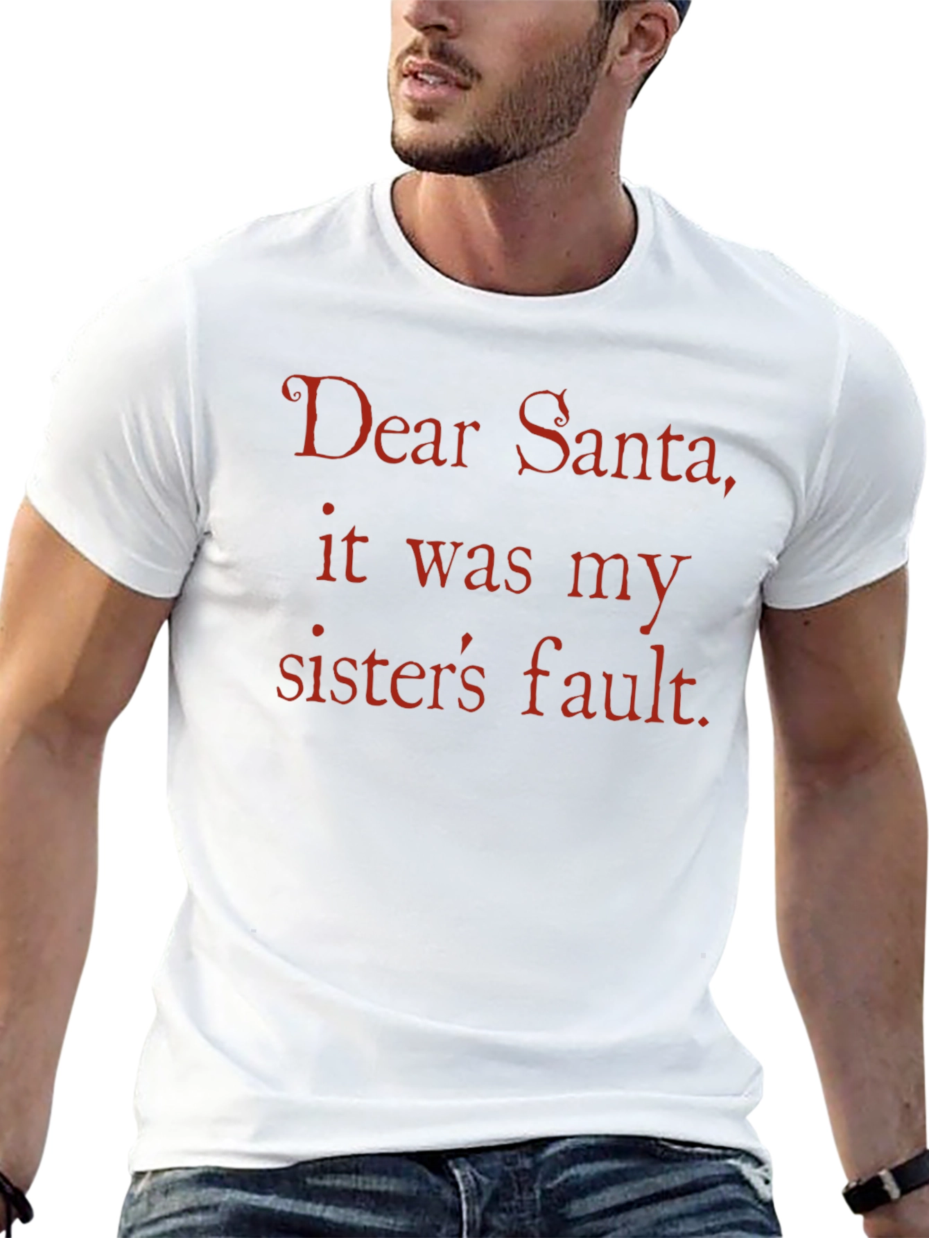Camiseta Divertida: ¡Culpa a tu Hermana Querido Santa!