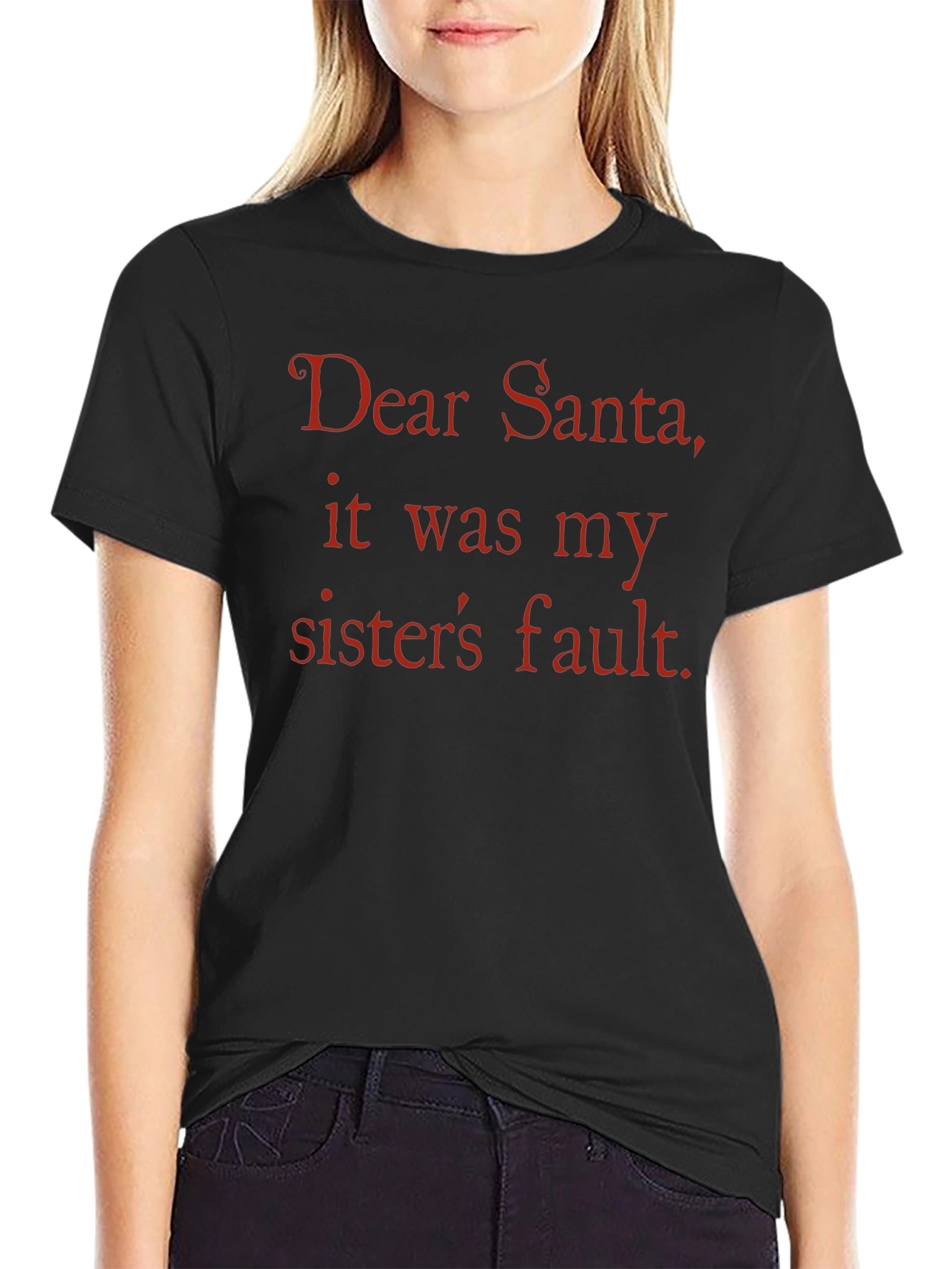Camiseta Divertida: ¡Culpa a tu Hermana Querido Santa!