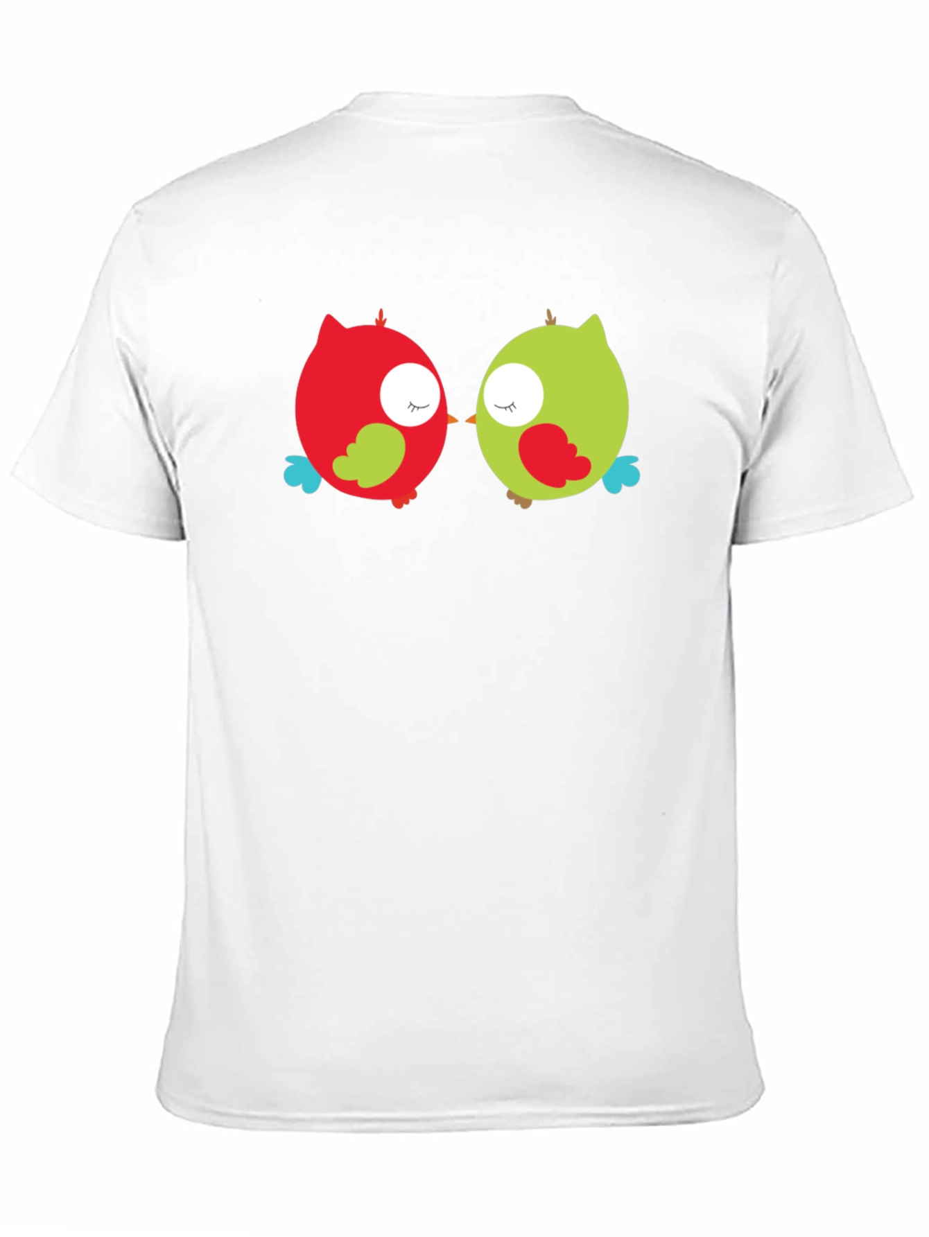 Camiseta Negra con Diseño de Búhos Enamorados