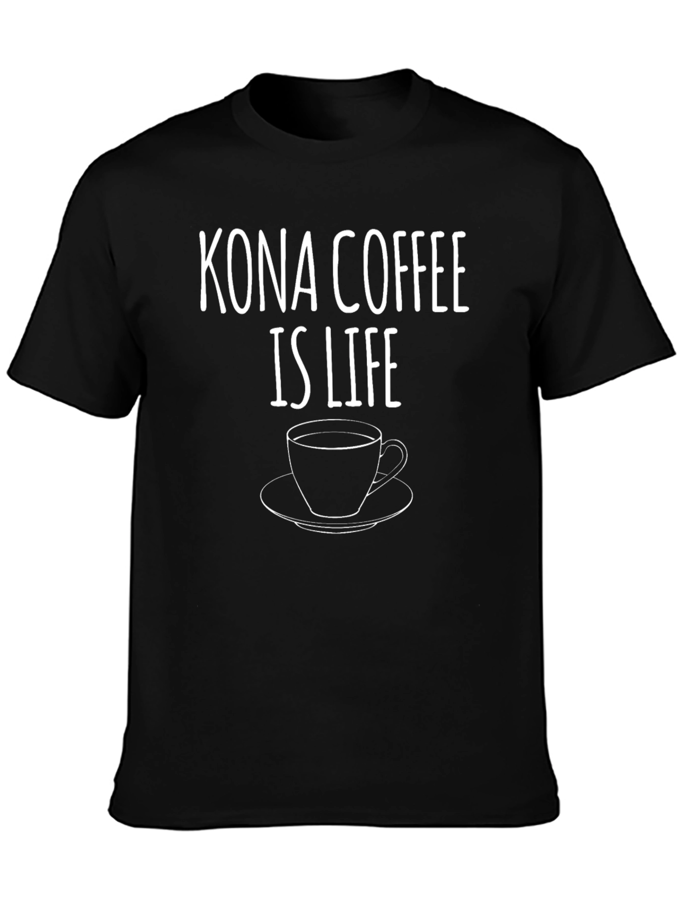 Camiseta Negra Kona Coffee Is Life