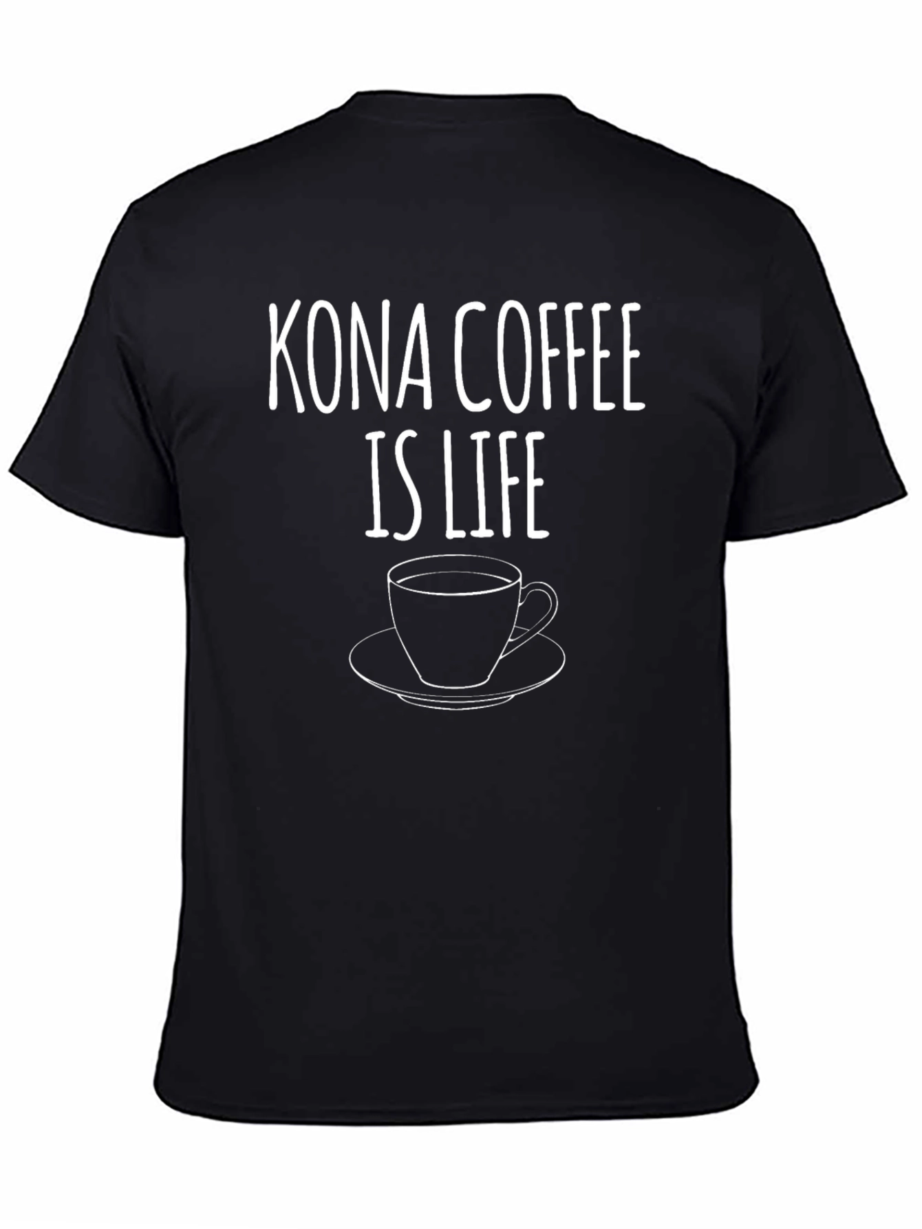 Camiseta Negra Kona Coffee Is Life
